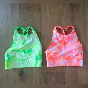 Lot of 2 Lululemon Energy Bra High Neck Long Line sz 4 EEUC